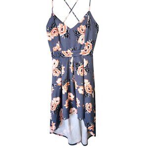 Charlotte Russe Floral Sleeveless Dress With Strappy Back M Polyester/Spandex